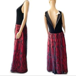 ❤️ Patra Red and Black Velvet Dress Size 14